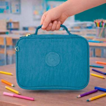 Imagem de Estojo Escolar Bolsinha Com Alça Box Jumbo Porta Lápis Organizador Elá