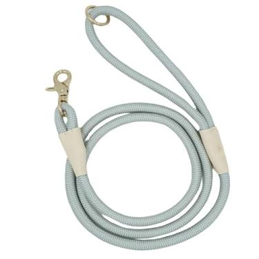 Imagem de Coleira de corda trançada de nylon forte de 1,8 m, guia para passear com cães, coleira para treinamento de cães pequenos, médios e grandes (cinza claro, 1,5 m x 10 mm)