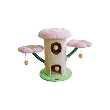 Imagem de U5GAAALPPQ9 Torre de árvore para gatos Clim e Furniture Poste arranhador para gatinhos, casa alpinista, torre de jogos, centro de atividades para brincar, relaxar e dormir