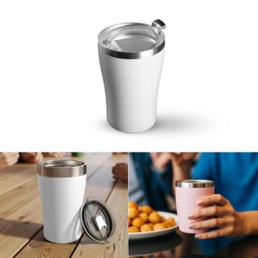 Imagem de Copo Termico Inox de Cerveja Cafe Agua Off White 220ml - Casa Raffaell