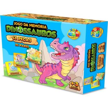 Imagem de Brinquedo Educativo Infantil Jogo da Memoria Dinossauros - GGB Brinque