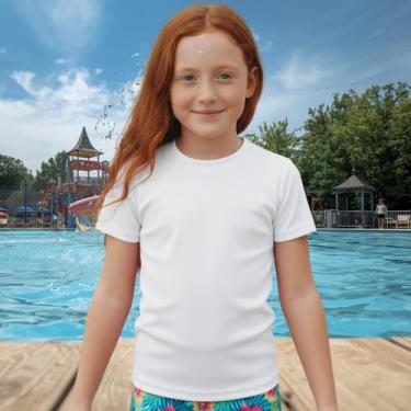 Imagem de Camisa Térmica Infantil Menina Manga Curta Proteção Solar Segunda Pele