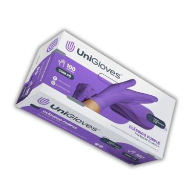 Imagem de Luva Látex Unogloves Com Pó Roxo Escuro 100 Unidades - PP - Unigloves