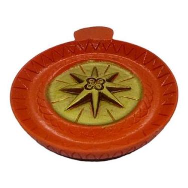 Imagem de Incensário Prato 10 Cm Universal Laranja Em Resina - Meta Atacado