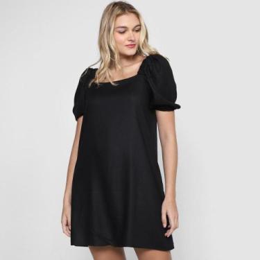 Imagem de Vestido Curto Hering Feminino, M, Preto