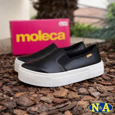 Imagem de Tênis Moleca Slip On Feminino Flat Form 5658.530, Preto, 37