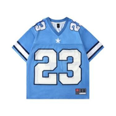 Imagem de Camiseta Casual Feminina De Verão Y2K Com Decote Em V, Estilo Retro Hi