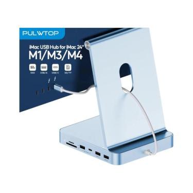 Imagem de Hub USB-C Para iMac 24 Polegadas 2021/2023/2024 Com USB-C/A 10Gbps, Su