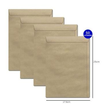 Imagem de Envelope Saco Kraft Scrity 80g 176x250mm C/50 - REAL