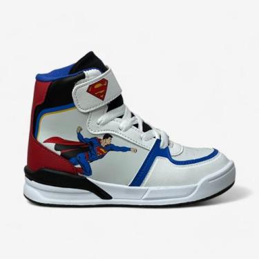 Imagem de Tênis Via Vip Superman Masculino Infantil, Branco, Royal, 34