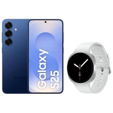 Imagem de Smartphone Samsung Galaxy S25 256GB Azul Marinho - 5G + Smartwatch Sam