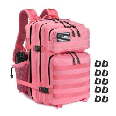 Imagem de Mochila Tática Impermeável R.SASR 45L Rosa com Sistema MOLLE