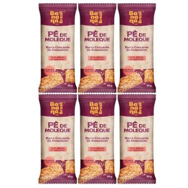 Imagem de Barra Pé De Moleque Zero Açúcar 20g Banana Brasil Kit 6 Snack Saudável
