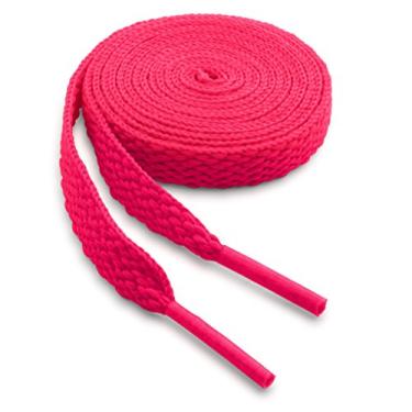 Imagem de OrthoStep Cadarços atléticos planos pacote com 2 pares – Feito nos EUA, Rosa neon, 27" (69 cm)