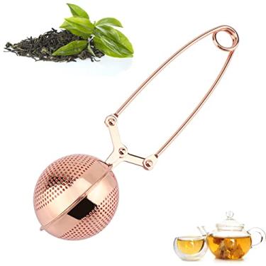 Imagem de Coadores de chá de aço inoxidável com alça longa, filtro de infusor de chá portátil, filtro reutilizável em forma de bola para filtro de chá, café, ingredientes de salmoura quente