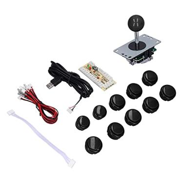 Imagem de Hilitand Game Joystick Kits DIY Parts Delay USB Encoder + 8 Way Joystick + 10x Push Buttons for PC Game DIY Projects(black) [video game]