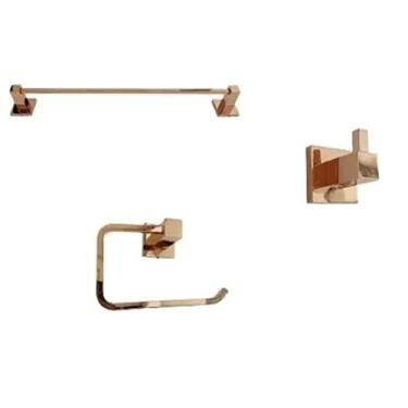 Imagem de 1 Porta Toalha 45m, 1 Porta Papel Higi E 1 Cabide Rose Gold