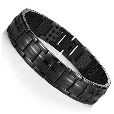 Imagem de Urban Jewelry Pulseira masculina de titânio, pulseiras de design exclusivo, combina com qualquer roupa, perfeita para um presente, 8 66 inch, Fibra de carbono, Sem Pedra Preciosa