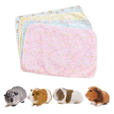 Imagem de kathson Pacote com 4 almofadas de cama reutilizáveis para gaiola de hamster de porquinho da Índia super absorvente à prova d'água para animais pequenos