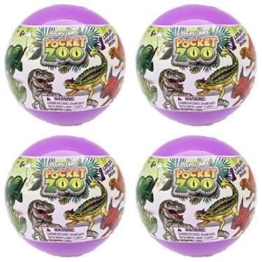 Imagem de Squish Ums Pocket Zoo Dinossauros Realistas Criaturas - Lote de 4 Cápsulas Cegas