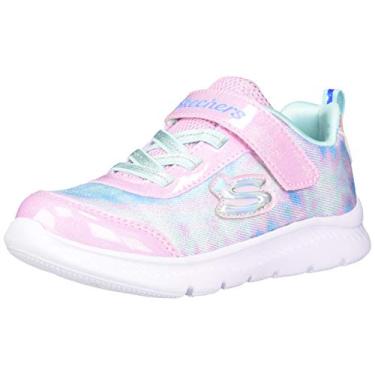 Imagem de Skechers Tênis esportivo unissex leve para meninas, Rosa/Aqua, 5 Toddler