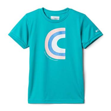 Imagem de Camiseta feminina Columbia com estampa de lagoa pequena e manga curta Ss21, Tropic Water Rainbow C, Large