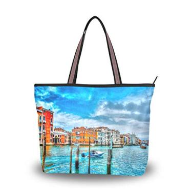 Imagem de Bolsa de ombro My Daily feminina Canal Venice Italy, Multi, Large
