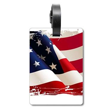 Imagem de Air Brushing Estrelas e Listras Bandeira dos Estados Unidos Bolsa Etiqueta de Bagagem Etiqueta para Bagagem