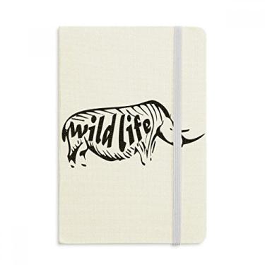 Imagem de Caderno de rinoceronte com desenho de animal preto, capa dura oficial, diário clássico