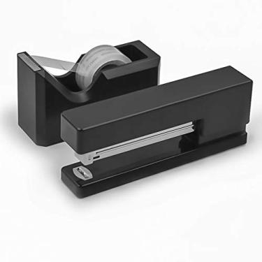 Imagem de Grampeador com 1000 grampos - grampeador economiza 60% de energia, bom para grampear em casa ou no armazém, Black Stapler Suit
