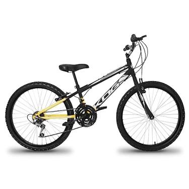 Imagem de Bicicleta Infantil Aro 24 KOG Masculina 18 Marcha, amarelo Degrade e Branco