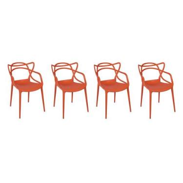 Imagem de Conjunto Com 4 Cadeiras Allegra - Laranja - Abra Casa