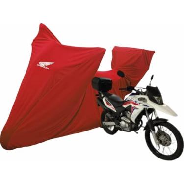 Imagem de Capa Cobrir Moto Honda Xre 300 Com Espaço Top Case Bau (Vermelho)