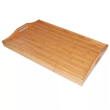 Imagem de Bandeja de comida portátil de madeira de bambu, mesa de café da manhã, mesa para laptop, mesa de servir chá, comida, perna dobrável, mesa para laptop (1)
