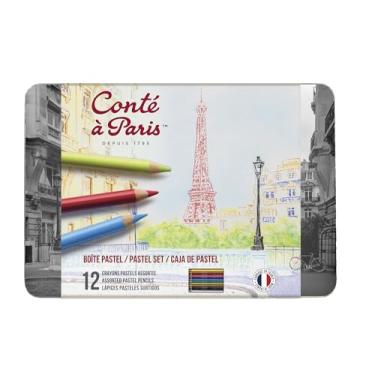 Imagem de Conte A Paris Lápis Pastel Seco 2 Cores, Crayon Pastel Sortidos, 12 Cores, Pacote de 1
