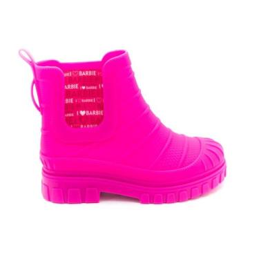 Imagem de Bota Galocha Grendene Barbie Love Bag Infantil Rosa Escuro