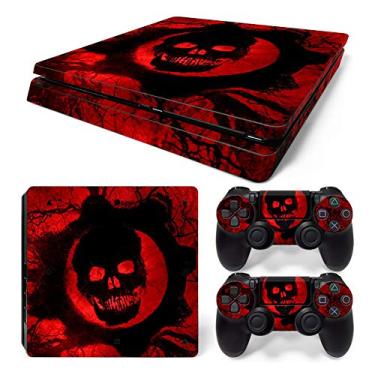 Imagem de UUShop Vinyl Skin Sticker Decal Cover for Sony Playstation 4 Slim PS4 S Console Red Skull