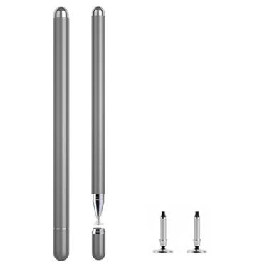 Imagem de 2 canetas Stylus para Samsung Galaxy Tab A7/A8/A8plus/A9/A9Plus, S Pen compatível com iOS/Android/Windows e outras séries de dispositivos digitais de tela capacitiva (cinza)