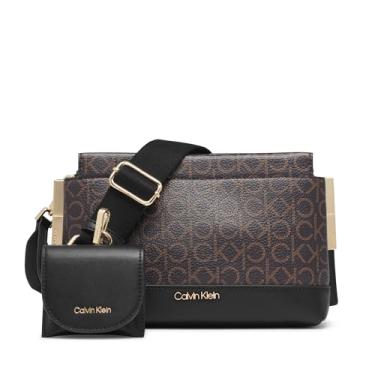 Imagem de Calvin Klein Bianca Bolsa transversal com compartimento triplo, marrom/cáqui/preto, One Size