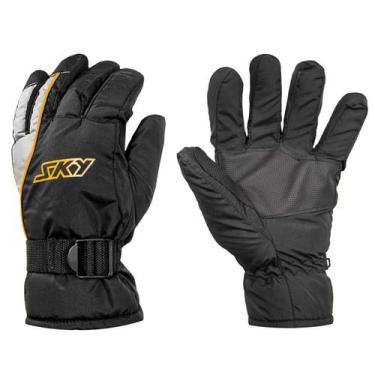Imagem de Par Luva Impermeável Térmica Moto Sky Winter Preta C/amarelo, 2XL/3G, 