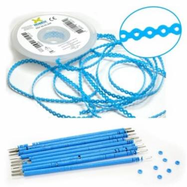Imagem de Kit 10 elastic bengala azul + 1 corrente azul médio 1,5m - Morelli