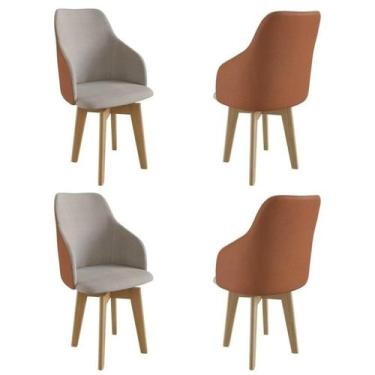 Imagem de Kit 4 Cadeiras Giratórias para Sala de Jantar Anne Yescasa
