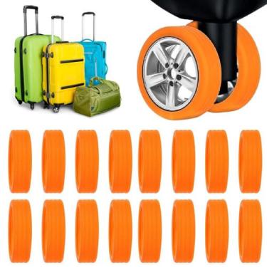 Imagem de Kit Com 16 Unidades Protetor Silicone Para Rodas Mala Bagagem - Protet