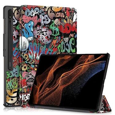 Imagem de Gylint Capa para Samsung Galaxy Tab S10 Ultra 2024/ S9 Ultra 2023/ S8 Ultra 2022 14,6 polegadas com suporte S Pen, capa leve com suporte triplo com grafite despertar/hibernar automático