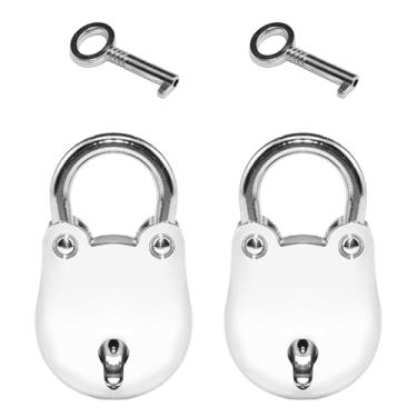 Imagem de Aifeier ET 2 cadeados vintage pequenos em forma de urso com chave para bolsa, caixa de joias, caixa de armazenamento, diário, prata