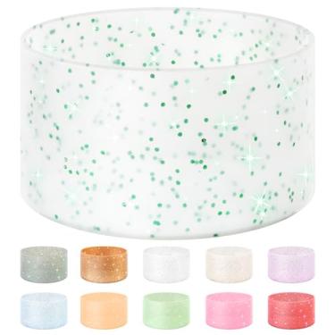 Imagem de Vmini Capa protetora para garrafas, silicone, glitter, compatível com Stanley Tumbler 591 ml–1,18 L, garrafa de água Hydro Flask 355 ml–710 ml, com fundo de 7,1–7,5 cm, base antiderrapante, brilhante