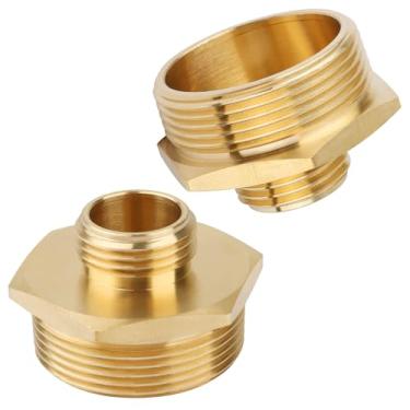Imagem de AFZZ Adaptador de mangueira de jardim de latão 3/10.2 cm GHT macho para 3.8 cm NPT macho redutor de rosca mangueira de água de jardim conector de acessórios de tubo de conversão para bomba de depósito