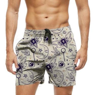 Imagem de Short Praia Shorts Banho Bermuda Verão Lua Animal Desenho Vibe 1007 - 