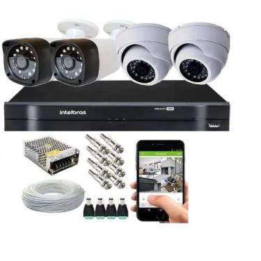 Imagem de Kit 4 Câmeras Bullet HD 720p 1mp Dvr Intelbras S/Hd
