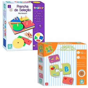 Imagem de Kit 2 Brinquedo Educativo Descobrindo O Alfabeto Alfabetização Infanti